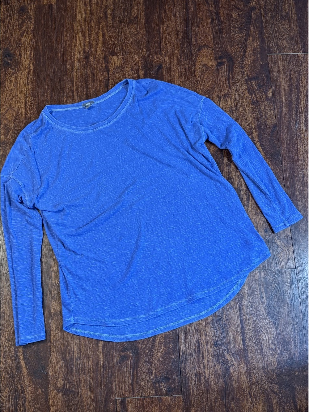 Aerie Long Sleeve Blue Space Dye Knit Tee Women’s Medium